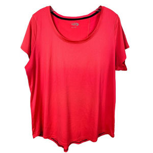 MTA SPORT T-SHIRT SHORT SLEEVES SCOOP NECK SIZE 1X COLOR CORAL-PINK